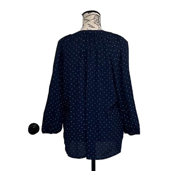 Emily Daniel’s Womens Blue Polka Dot Tunic Blouse Retro Rockabilly Pinup L - Picture 4 of 10